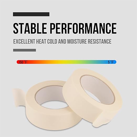 Lichamp Masking Tape Wide 1.5 inches, General Purpose Masking Tape Bulk Pack, 6 Rolls x 1.5 inches x 55 Yards (330 Total Yards)