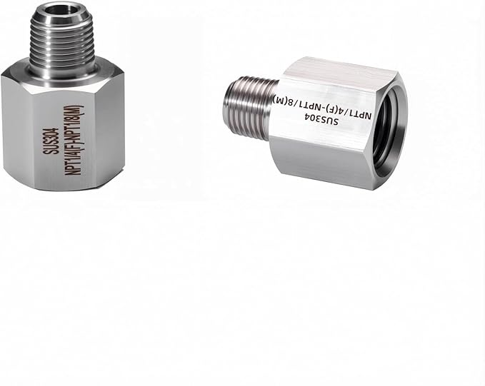 2 pieces Npt1/4 Female to Npt1/8 Male Reducer,1/8-1/4Water pipe Adapter, Fabricate of 304 Stainless Steel