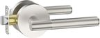 Asidrama 1 Pack Passage Brushed Nickel Door Handles, Door Lever with Door Knobs Indoor for Bedroom or Bathroom, Heavy Duty Door Handles Interior with Locks for Left Right Sided Doors