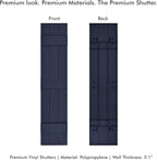 Board & Batten Vinyl Shutters (1 Pair) | 11"x63" (3-Board) - Navy Night Sky | Exterior Window Shutters | Includes Mounting Hardware | Simple Installation | Made in USA