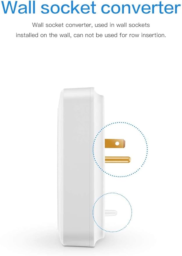 KMC Wall Surge Protector, 980 Joule, 6-Outle Wall Plug Adapter Power Strip, White(2 Pack)