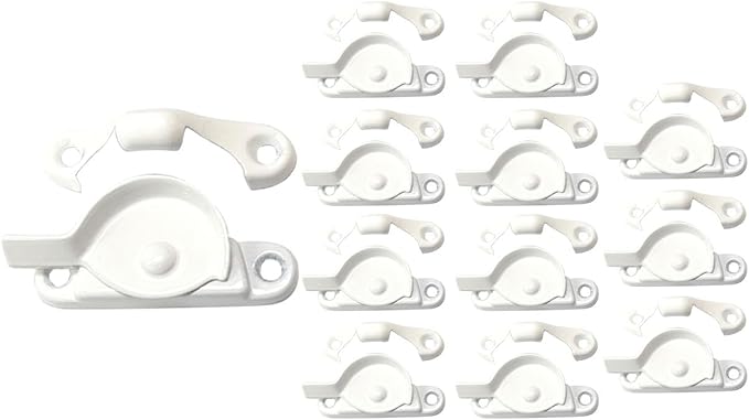 QCAA Zinc Die Cast Window Sash Lock, 2-7/16", White, 12 Pack, Made in Taiwan