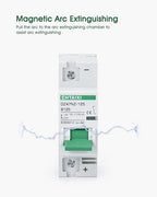 12V-110V DC Miniature Circuit Breaker, 80 Amp 1 Pole Battery Breaker Protector for Solar PV System and RV, Thermal Magnetic Trip, DIN Rail Mount, High Current DC Disconnect Switch MCB 1P B80