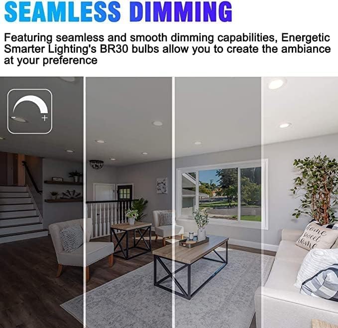 Energetic LED BR30 Flood Light Bulbs Indoor, Cool White 4000K, Dimmable, 65 Watts Recessed Light Bulbs for Cans, 650 Lumen, ETL Listed, 2 Pack