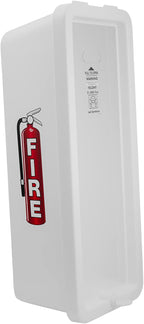 PRO&Family Fire Extinguisher Cabinet (White with Pull-Panel, 5 lb, 8 x 6 x 19 inches, Garage, Utility Room, Hallway)