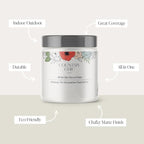 Country Chic All-in-One Chalk Paint for Furniture, Cabinets, Home Decor, Eco-Friendly, Matte Finish, Built-In Primer & Top Coat for Wood, Metal - Ethereal Mist (Light Grey) - Pint 16 oz (475 ml)