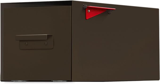 post & porch Malone Mailbox | Post Mounted Mailbox | Black/White/Gray/Brown/Red/Blue/Green, Regular or Large, Weatherproof Mail Box for Outside, Customizable (Brown, Regular)