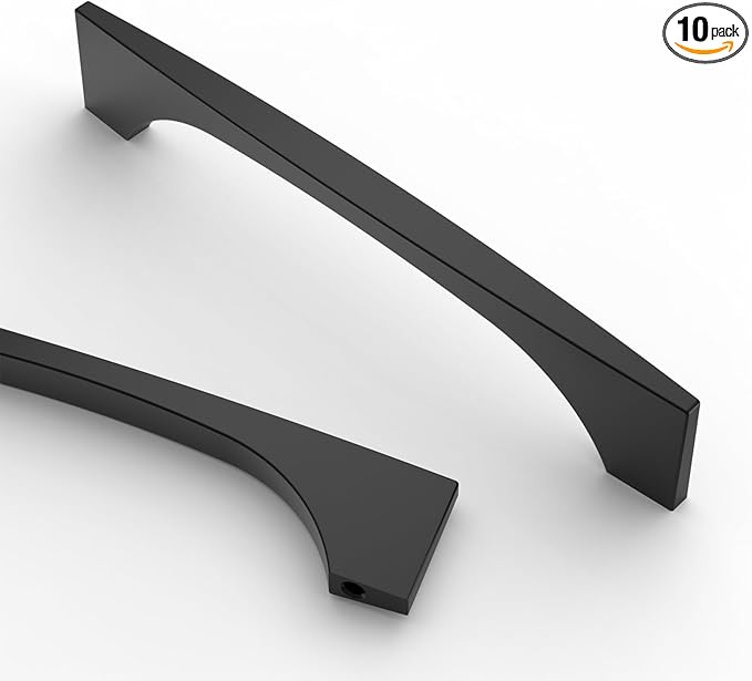 Asidrama 10 Pack 5 Inch(128mm) Matte Black Kitchen Cabinet Handles, Cabinet Pulls Kitchen Cabinet Hardware for Cupboard Drawer Pulls
