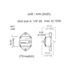 50 Amp Circuit Breaker with Manual Reset for Car Audio RV Truck Boat Marine, DC 12V - 48V | Waterproof IP67 Protection 50A Panel Mount