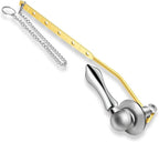 Boltigen Universal Front Angle Mount Toilet Handle, Chrome Finish Toilet Tank Flush Handle Lever, Toilet Trip Lever Handle Replacement Kit with 1pc Stainless Steel Flapper Chain