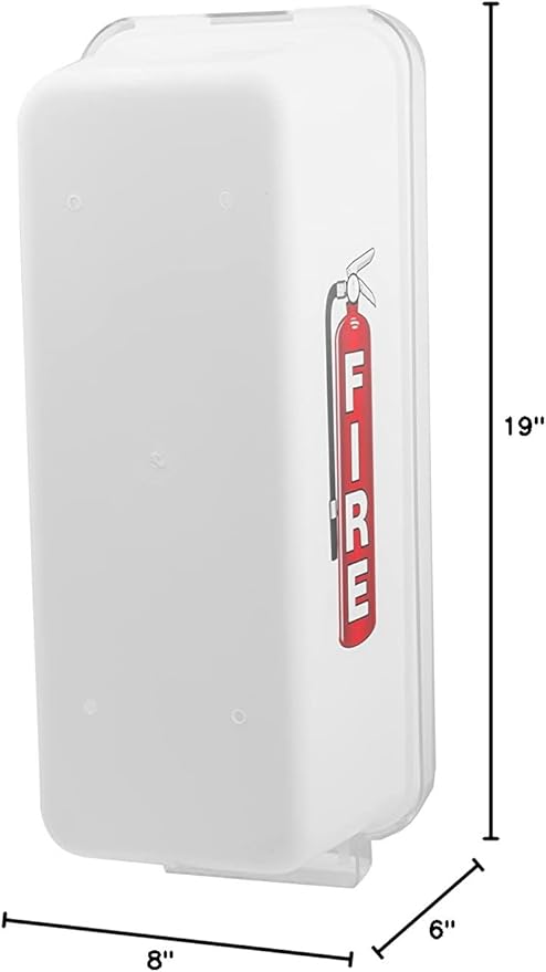 PRO&Family Fire Extinguisher Cabinet 10 lb Fire Extinguisher Box Outdoor Fire Cabinet Mounted Fire Extinguisher Cabinet Fire Extinguisher Cover (20, White with Clear Pull-Cover, 10 lb)