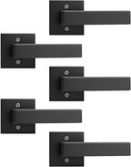 5 Pack Dummy Door Handles for Left Hand and Right Hand, Square Black Door Konbs for Closets, Non-Turning Single Side Pull
