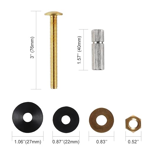 Toilet Tank to Bowl Bolt Gaskets Kits, Toilet Repair Replacement Kit Inside Tank, Extra Long Nut Fits 2'' and 3'' Toilet Flush Valve Tank Coupling kit