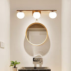 New Bathroom Vanity Light Fixtures 3 Lights Brushed Brass Glass Shade Modern Wall Bar Sconce Over Mirror