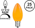 Novelty Lights 500 Case C7 Outdoor Ceramic Christmas Replacement Bulbs, Orange, C7/E12 Candelabra Base, 5 Watt