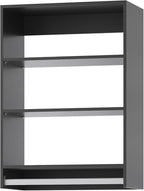 Medium Double Hanging Closet Unit, Modular Closet System, Wood Closet System Organizer with Storage for Walk in Closets, Clothing Rack Closet for Hanging Clothes, Bedroom, Black, 25.5" W