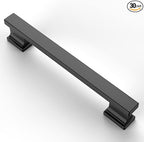 Asidrama 30 Pack 5 Inch(128mm) Matte Black Kitchen Cabinet Handles, Cabinet Pulls Kitchen Cabinet Hardware for Cupboard Drawer Pulls