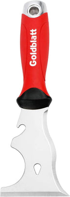 Goldblatt 9-in-1 Paint Scraper Tool, Heavy Duty Stainless Steel Putty Knife Scraper with Metal Hammer End, Multi-Use Painters Tool for Wood, Painting, Drywall