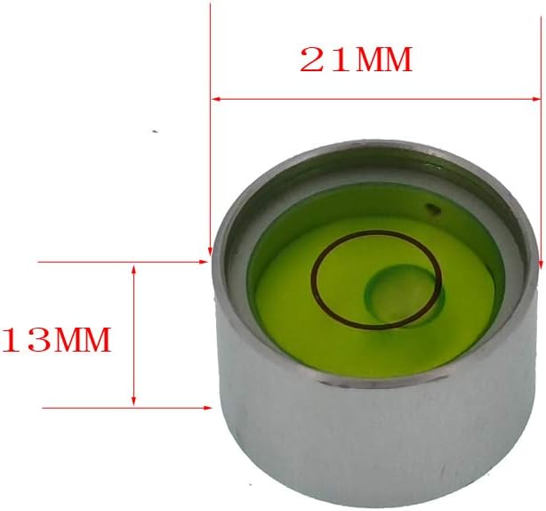 Mini Metal universal horizontal bubble water level level level level balance bubble level round 21x13mm (Silver Green）