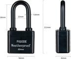 FIGODE® Outdoor Waterproof Padlocks, Covered Heavy Duty Laminated Steel Locks, Large Sturdy Locks, 2.2 in. Wide, 8 Locks Same Key, Long Padlocks