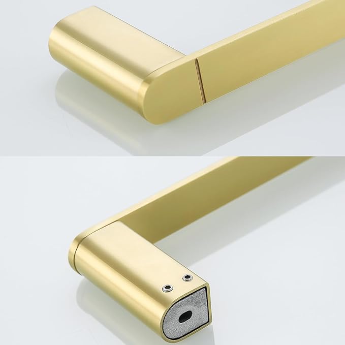 RANDOM Brushed Gold 24 Inch Stainless Steel Towel Holder - Wall Mounted Hand Towel Holder for Bathroom Accessories.96026-2-24BG