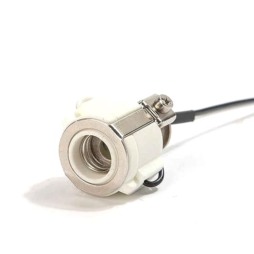 E11 Mini Candelabra Ceramic Screw Lamp Holder Base Socket,2-Pack Can Halogen Socket,E11 Lampholder with 8inch Leads 1000W,250V (with 1/8 Hickey)