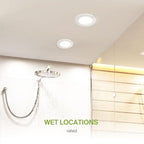 ASD Flat Trim Retrofit LED Recessed Lighting 6 Inch | Ultra Thin White 12W 1021LM Wet Rated Dimmable Downlights | 2700K-5000K Adjustable LED Recessed Light Fixtures | Disk Can Lights, ETL 12 Pack