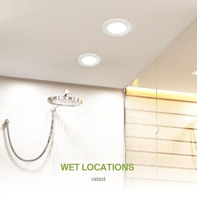 ASD Flat Trim Retrofit LED Recessed Lighting 6 Inch | Ultra Thin White 12W 1021LM Wet Rated Dimmable Downlights | 2700K-5000K Adjustable LED Recessed Light Fixtures | Disk Can Lights, ETL 12 Pack