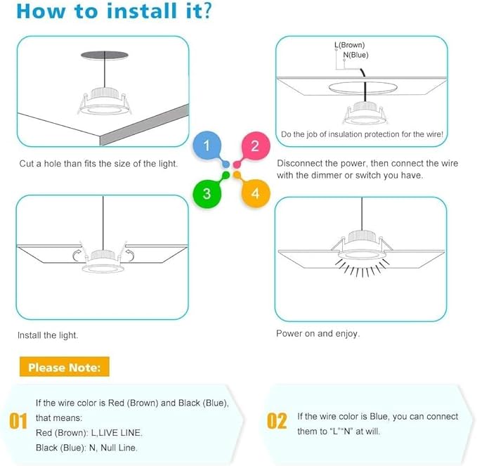 2 Inch LED Downlight, Recessed Lighting Dimmable Ceiling Light, 3W, 3000K Warm White, CRI80 with LED Driver(35W Halogen Equivalent), 20 Pack