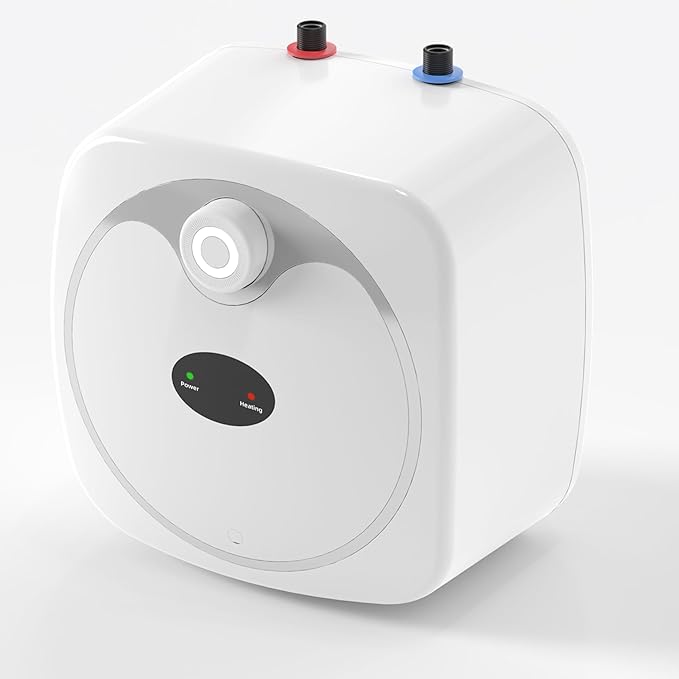 YALICE Electric Tank Water Heater, 8 Gallons Under Sink Instant Hot Water Heaters, 1500W, 110-120V, Electric Mini Tank Water Heater Compact Design for RV, Kitchen, Food Truck, Wall or Floor Mounted