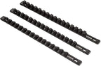ARES 70087-3-Piece Aluminum Socket Organizer - 1/4-Inch, 3/8-Inch, and 1/2-Inch Drive Rails Hold 48 Sockets and Keep Your Tool Box Organized