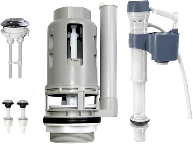 3-Inch Dual Flush Valve Repair Kit for 2-Piece Toilet,Fits Glacier Bay,Aquasource and most brands.Includes 8.2"Height Flush Valve, Fill Valve, Button, and Bolts