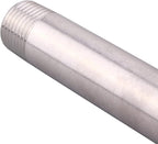 3/8" X 3/8" NPT Male Nipple Stainless Steel 304 Cast Pipe Coupling Fitting 4" Length (pack of 2)