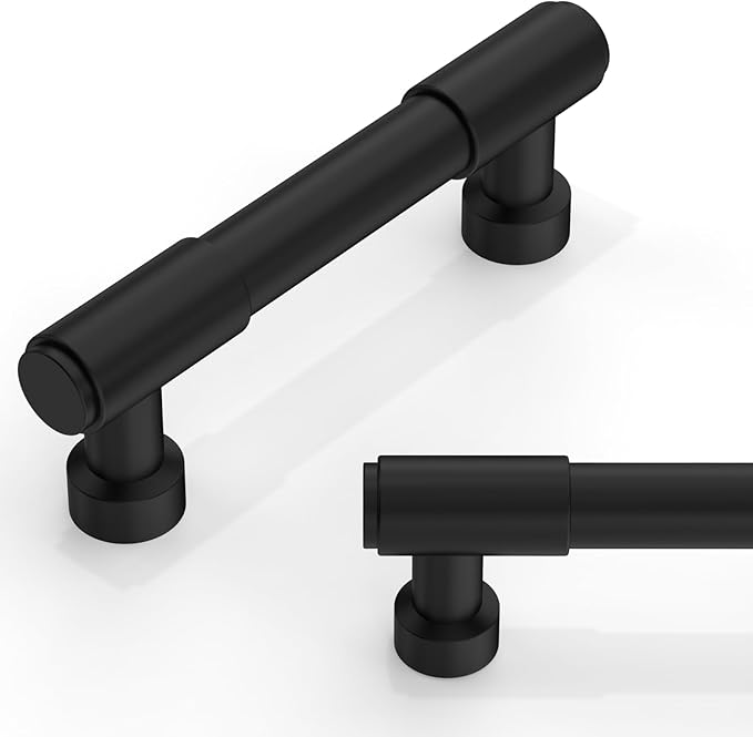 10 Pack Matte Black Cabinet Pulls 3 Inch(76mm) Kitchen Cabinet Handles Cabinet Hardware for Drawer Pulls