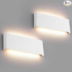 11" Modern LED vanity light,15W Dimmable 5 CCT (3000K-6500K) Adjustable Wall Lamp,Up and Down Wall Lighting,Indoor Wall Sconce for Bedroom,Staircase,Hallway,Dressing Table,2 Pack（White）