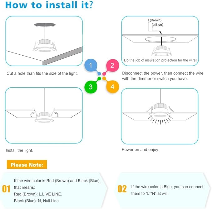 2 Inch LED Downlight, Recessed Lighting Dimmable Ceiling Light, 3W, 2700K Ultra Warm White, CRI80 with LED Driver(35W Halogen Equivalent), Black 20 Pack
