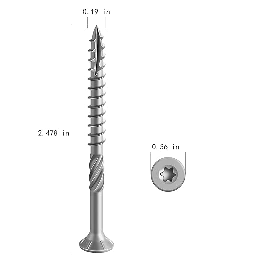 #10 * 2-1/2" 304 Stainless Steel Deck Screws, (1340pcs) 15 lbs.Exterior Wood Screws, Rust Resistant epoxy Coated, Bronze, T25 Star Bit