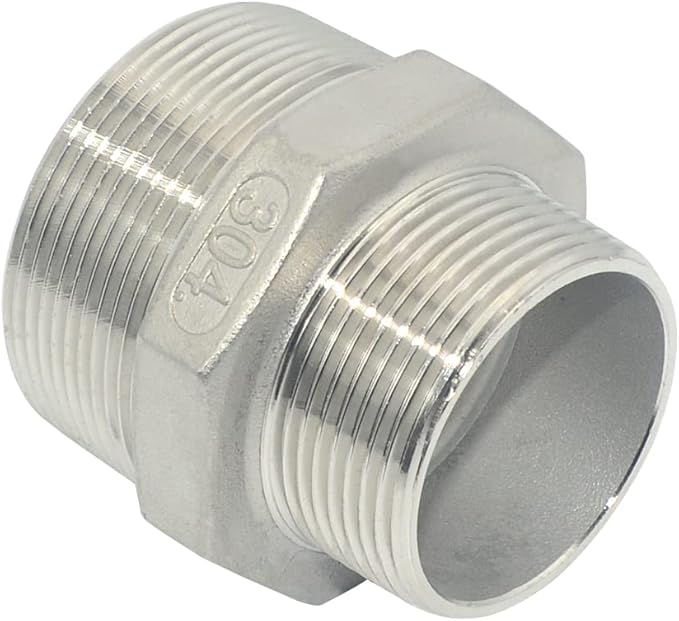 2" x 1-1/2" Male Threaded Reducing Nipple Fitting/Adapter,Stainless Steel SS304 NPT Pipe Hex Reducer