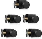 Haidms Black Passage Door Knobs Interior, Heavy Duty Round No Key Matte Black Closet Door Knobs for Hall Closet, Passage Door Knob Hallway (5 Pack)