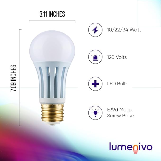 lumenivo Replacement for General Electric Lighting 41459 3WY 100/300 Mogul Base 3 Way Light Bulb Floor Lamp 3 Way LED PS 25 E39 Large Base Light Bulbs - Soft White - 120V - 1 Pack
