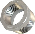 1-1/4" Male NPT to 1" Female NPT Female Reducing/Reducer Bushing Pipe Fitting,Adapter,Stainless Steel SS 304 Hex Bushing