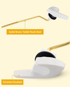 iFealClear Universal Brass Toilet Handle Replacement Kit, Side/Angle Mount Toilet Flush Handle Compatible with Kohler K-GP30324-CP/TOTO/American Standard, Stainless Steel Flapper Chain, White