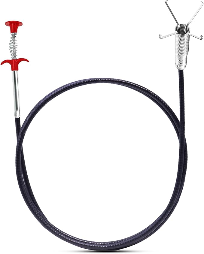 Drain Snake Hair Drain Clog Remover, 33 InchFlexible Claw Grabber Tool，Shower Snake Sink Unclogger Tool