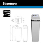 Kenmore 350 Water Softener System – 32,000 Grain Capacity Whole House Hard Water & Iron Reduction – Compact, Easy to Install, Salt Saving Technology