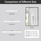 Brushed Nickel Light Fixture Bathroom for Huge Mirror, 8 Light Mirror Lights with Milky White Frosted Glass Shades, 51 inch Bathroom Mirror Lights for Mirrorss, E26 Socket