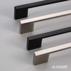 Alzassbg 5 Pack Matt Black Cabinet Pulls, 12-1/2 Inch(320mm) Hole Centers Rectangle Cabinet Handles Kitchen Pulls for Drawers and Cabinets AL3051MB