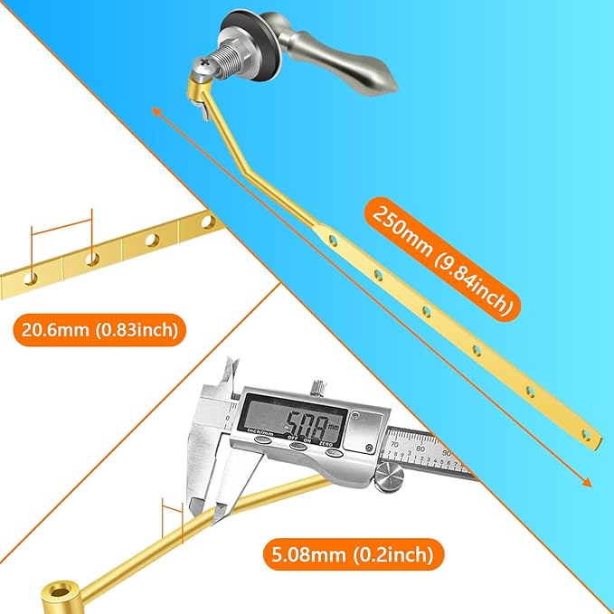 Boltigen Toilet Lever Replacement Kit - Front Mount Tank Flusher With Flapper Chain, Zinc Alloy Handle Compatible With American Standard
