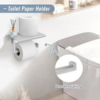 YACVCL 5 Pieces Brushed Nickel Bathroom Accessorie Set 23.6 Inch Towel Bar Set SUS304 Stainless Steel Towel Holder Set for Bathroom,Toilet Paper Holder with Shelf Wall-Mounted Bathroom Hardware Set