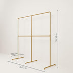 pamo Gold Clothing Rack – 76.77" W x 76.38" H – Industrial Pipe Metal Garment Organizer for Bedroom or Retail – Heavy-Duty Clothes Rack – Easy Assembly