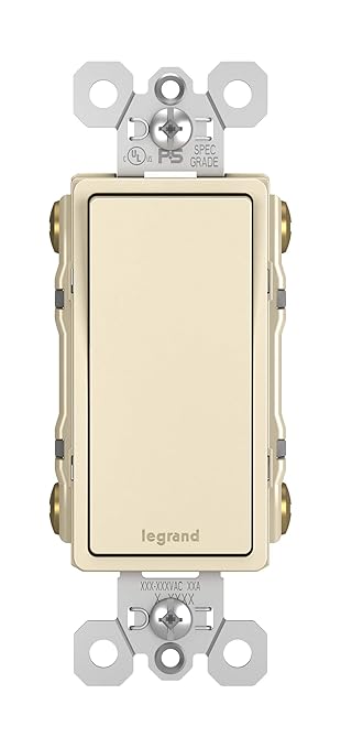 Legrand radiant TM874LACC6 15 Amp Rocker Wall Switch, 4-Way Decorator Light Switches, Light Almond (1 Count)